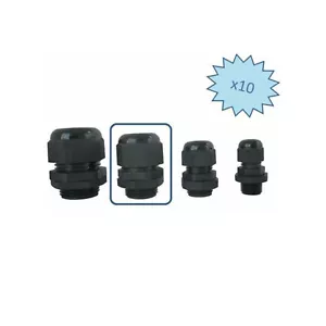 10x 25mm Nylon Cable Glands with Screws for Electrical Wires and Cables Black - Foto 1 di 6