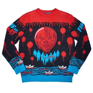 OFFIZIELLER PENNYWISE DER TANZENDE CLOWN IT HUGLY PULLOVER HORRORFILM BALLON - Bild 1 von 2