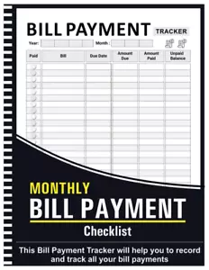 Bill Tracker Notebook: Monthly Bill Payment Checklist - 8.5" X 11" 100+ Pages - Picture 1 of 3