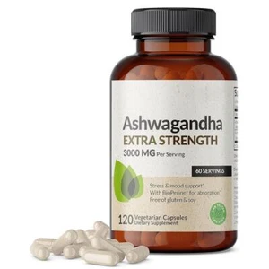 Ashwagandha Extra Strength Capsules Improves Mood, Supports Feeling Calm & Relax - Picture 1 of 10