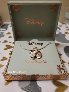 RARE Disney Minnie Mouse Love is Beautiful Silver Plated Necklace LA Rocks π - Picture 1 of 10
