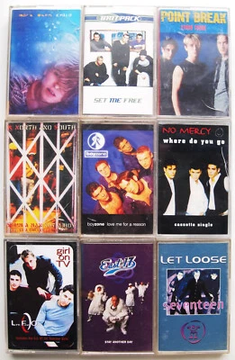 9x 1990s BOY BANDS CASSETTE TAPES JOB LOT BUNDLE MARK OWEN BOYZONE EAST 17 ETC - Image 1 of 2