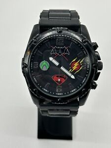 DC Justice League Watch Men 46mm Black Round Dial Superman New Battery F3