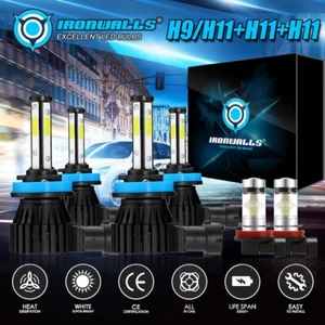 Combo faros LED de haz alto/bajo bombilla antiniebla para Nissan Sentra 2013-2023 6X H11 H8 H9 - Imagen 1 de 12
