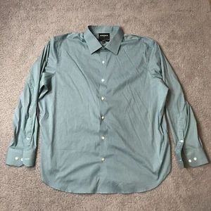 Bonobos Stretch Dress Shirt Men Size 19 36 Prominent Green Button Up Long Sleeve - Picture 1 of 8