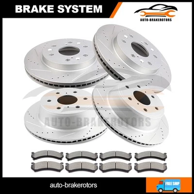 Taladro F+R 4 rotores de freno con 8 pastillas de cerámica para GMC Yukon Denali 2015-2016 Foto 1 de 4