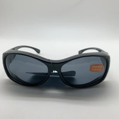 Foster Grant Solar Shield FO 028 BLK SMK DIM Fits Over Sunglasses POLARIZED - Image 1 of 4