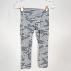 Athleta Girl Large 12 Gray Camo Printed Chit Chat Capri Leggings Workout Active - Picture 1 of 11