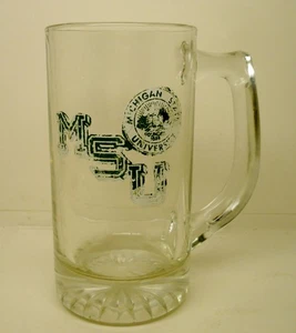 Michigan State University MSU Clear Glass Beer Mug - Picture 1 of 4