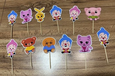 Lote de 12 adornos para cupcakes coloridos personajes de payaso plim plim Foto 1 de 3