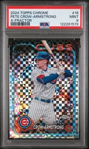 Pete Crow-Armstrong 2024 Topps Chrome X-FRACTOR #16 RC Rookie (Cubs) PSA 9 MINT - Bild 1 von 2