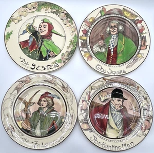 Vintage 4er Set Royal Doulton Teller Falkner, Jagdmann, Knappe, Narr England - Bild 1 von 17