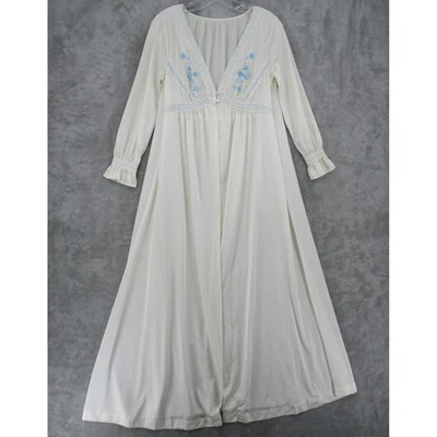 Vestido de Noche Koman Vintage Pequeño Pequeño Botón Frente Abierto Bata Floral Encaje Hada Foto 1 de 4