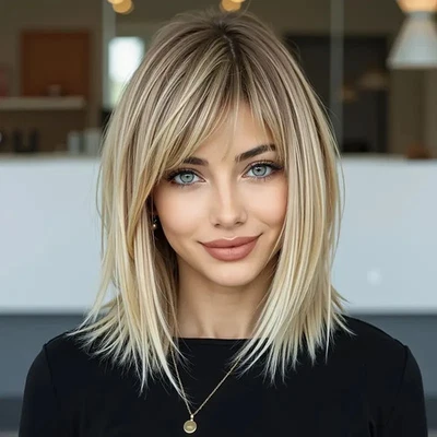 Ombre Ash Blonde Mix Creamy Blond Bob Wigs 100% Human Hair Lace Front Wigs 13x4 - Image 1 of 4