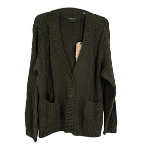 PrAna Sangria Fields Strickjacke neu mit Etikett Größe Medium grün Knopfleiste strukturiert Damen - Bild 1 von 11