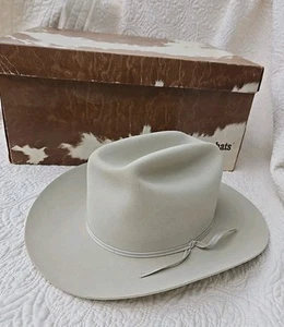 Vintage OUTSTANDING 70s Resistol 7X Beaver SilverBelly Cattleman 6-7/8 & Box - Picture 1 of 13