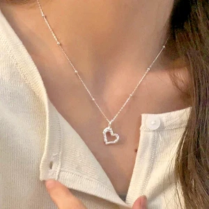 Echt 925 Sterling Silber Herz Anhänger Kette Halskette Damen Schmuck Geschenk | UK - Bild 1 von 6