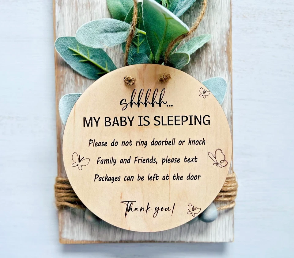 Letrero de madera sin solicitud, letrero de no llamar, letrero sin molestias, letrero de puerta delantera Foto 1 de 4