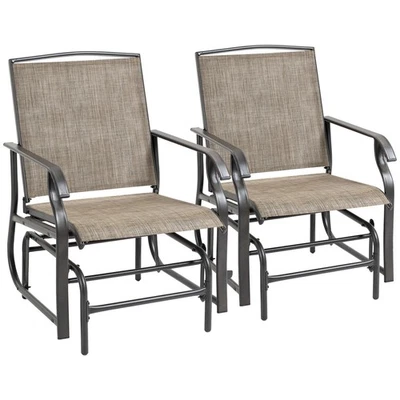 2-Piece Glider Outdoor Chair Set Garden Patio Bistro Swing Furniture - Image 1 of 4