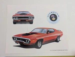 1972 Plymouth Road Runner 11x14 Poster Druck - Bild 1 von 3