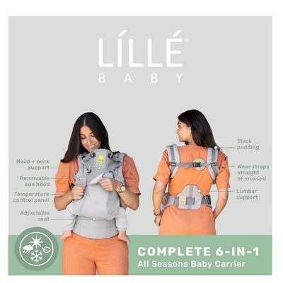 Portabebés LÍLLÉbaby Completo Todas las Temporadas Ergonómico 6 en 1 (Piedra) Foto 1 de 4