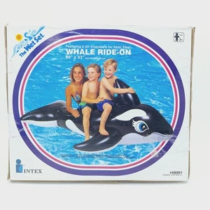 Vintage 1994 Intex The Wet Set #58561 Inflatable Whale RIDE-ON 84"X43" 2 CHAMBER - Picture 1 of 5