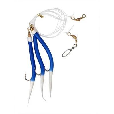 Shakespeare Fishing Rig Gummi Makk 8/0 Blue Tackle Meeresangler Salzwasser 3 Haken - Bild 1 von 2