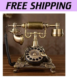 Classic Gold Rotary Dial Telephone with Microcassette - Elegant Gift Idea - Picture 1 of 10