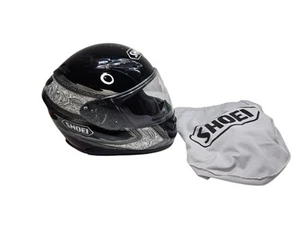 Shoei RF-1100 Motorcycle Helmet Black White Red Skull Size Large Needs Padding - Picture 1 of 24