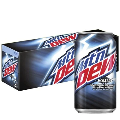 Mountain Dew Voltage 12 Pack Cans Raspberry Citrus Mtn Dew Soda Rare Flavor - Image 1 of 4