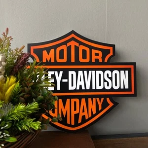 Harley-Davidson Light Sign and HD Decor with USB P. Dimmable 18x15 inches Light - Picture 1 of 7