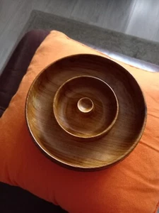 Hand Crafted Wooden Indian Nut Bowl - Picture 1 of 8