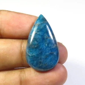 Blue Apatite Pear Gems 26cts 29x17x5mm Natural Apatite Cabochon For Jewel AT-20 - Picture 1 of 10