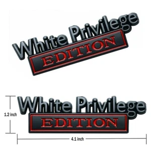 1pc White Privilege EDITION emblem Badges Fender Car Truck Redneck - Bild 1 von 1