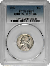 1957 5c Proof Jefferson Nickel PCGS PR 67 QDO FS-101