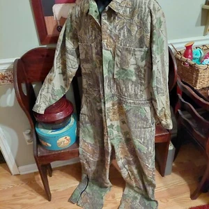 Vintage American Tradition Advantage Camo Coveralls Men's XL USA Flannel Cotton - Picture 1 of 2