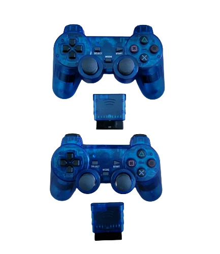 2 x Wireless Controller Gamepad  Kabellos für Playstation 2 Ps1 Ps2 Blau - Bild 1 von 4