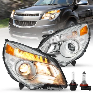 For 2010-2015 Chevy Equinox Halogen Projector Model Chrome Headlights w/Bulbs - Picture 1 of 8