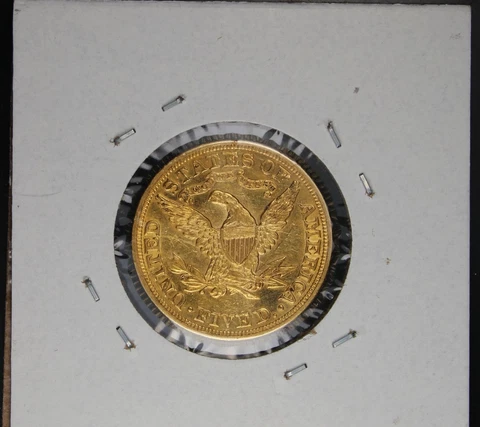 1881 US American Half Eagle Coronet Liberty Head Gold Coin $5 Cover