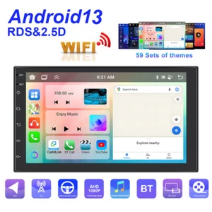 4+64GB 7 Inch 2 DIN Car Stereo Radio Android 13 Carplay GPS Navi Bluetooth IPS - Picture 1 of 21