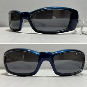 Vintage Spalding Sunglasses Blue Frames & Mirrored Lenses Wrap - Picture 1 of 11