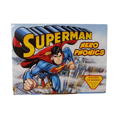 Superman Hero Phonics (12) Books Box Short Long Vowel Sounds Children Education - Image 1 of 4