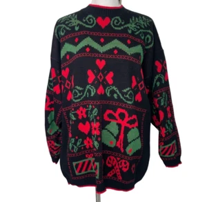 Vintage Cabin Creek Ugly Holiday Pullover Schwarz Acryl Oversized Damen 2XL - Bild 1 von 7