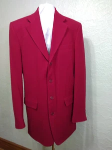 Abrigo Blazer 40 Largo Vintage HARVE BENARD Coro de Navidad Papá Noel Lana Rojo - Imagen 1 de 19
