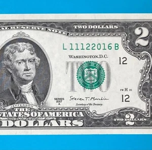 November 12, 2016 / 11 December 2016 : L 11122016 B BIRTHDAY $2 Two Dollar Bill - Picture 1 of 3