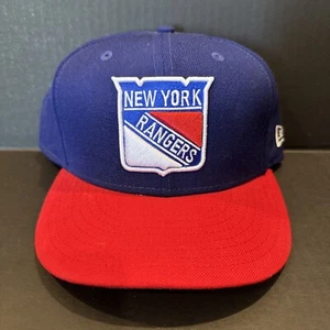 Vtg New York Rangers New Era 7 5/8 Hat 5950 Pro Model NHL Wool Plain Logo - Picture 1 of 4