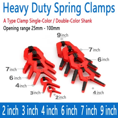 Heavy Duty Spring Clamps Woodwork Clip Grip DIY Plastic A Clamp 2 inch - 9 inch - Image 1 of 4