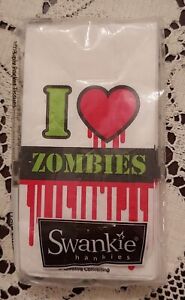I Love Zombies Pocket Tissues Swankie Hankies 10 3-ply New Halloween