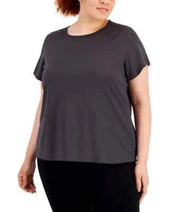 ID IDEOLOGY Übergröße Birdseye Mesh T-Shirt Rundhalsausschnitt tief anthrazit 3X neu mit Etikett - Bild 1 von 3