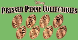 8 Disney World Magic Kingdom Pressed Penny Set Goofy Minnie Mickey Pluto Donald - Picture 1 of 2